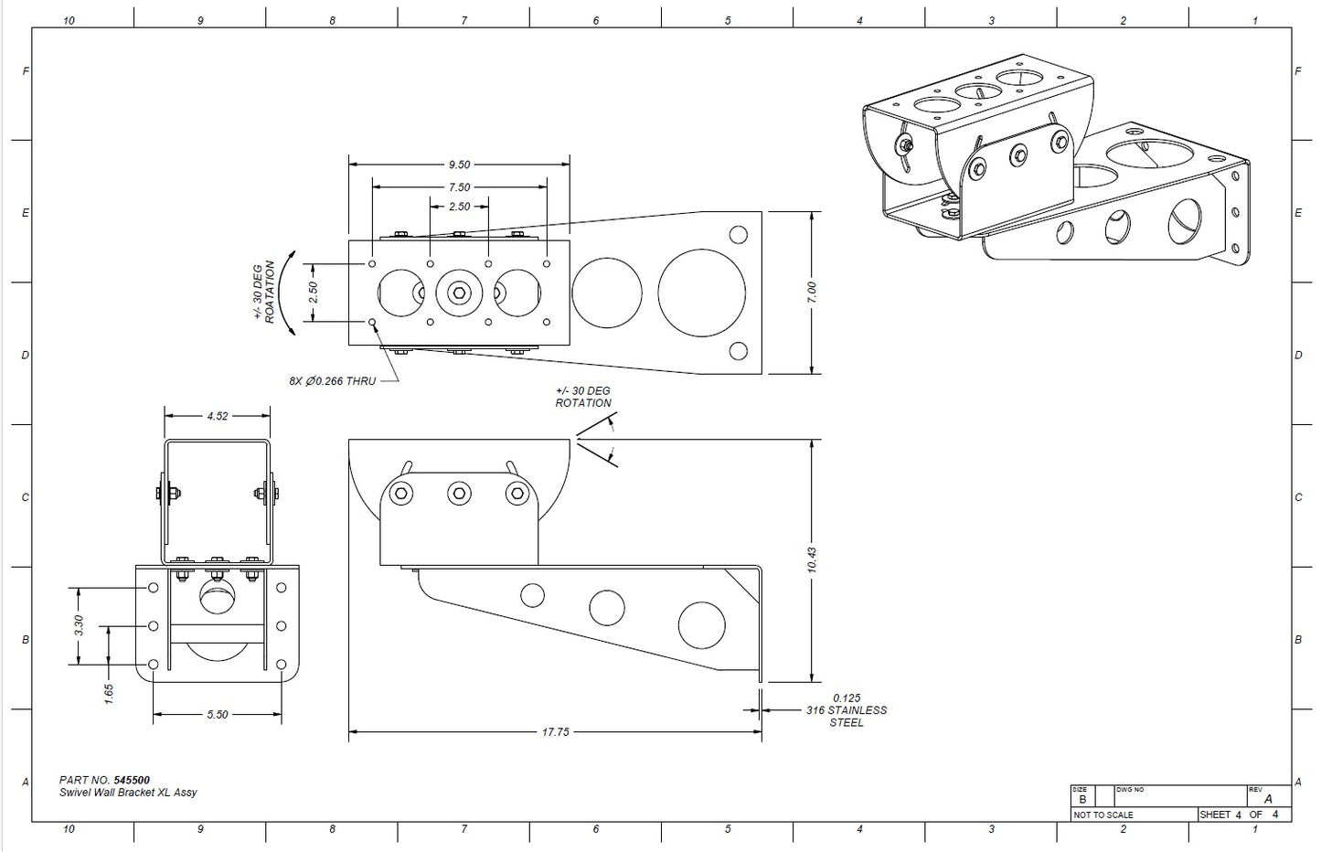 Swivel Wall Bracket- XL