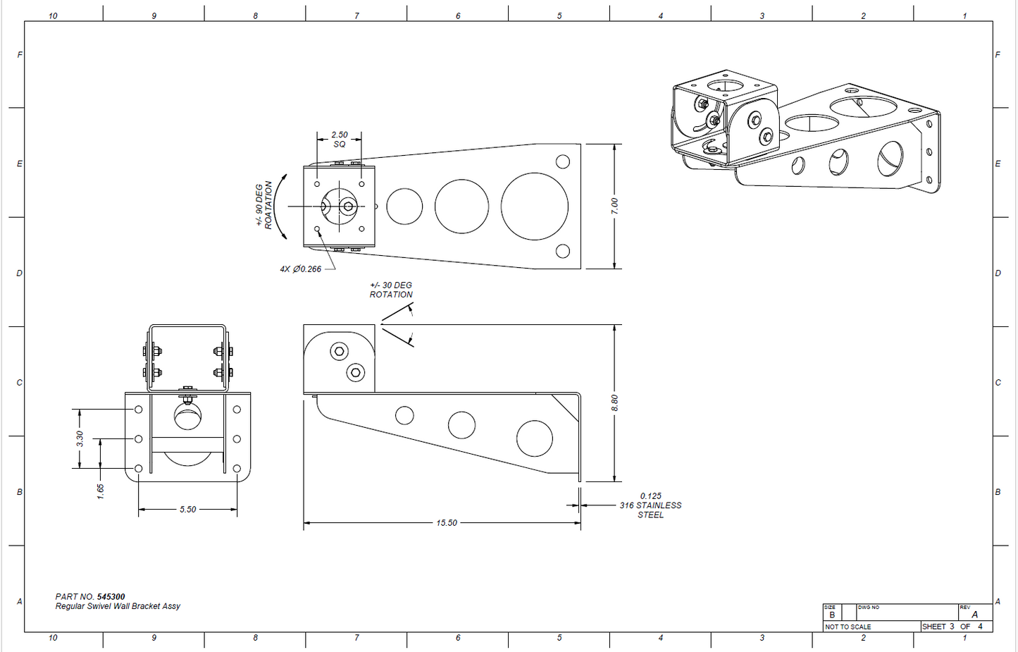 Swivel Wall Bracket- Long